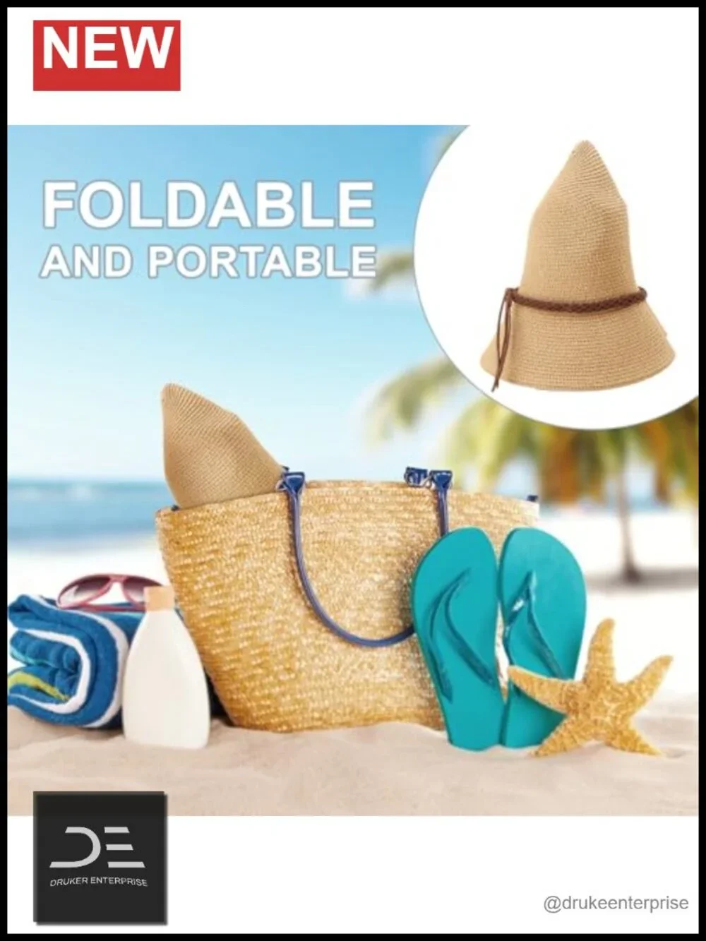 Women's Panama Sun Hat Wide Brim UPF 50+ Paper Straw Roll Up Beach Travel
